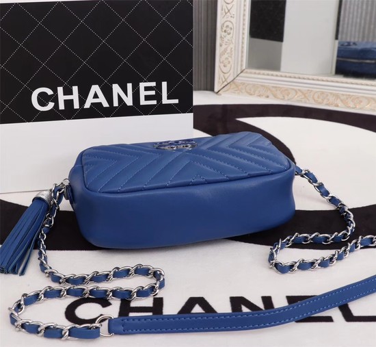 Chanel mini Sheepskin Leather cross-body bag 4669 blue