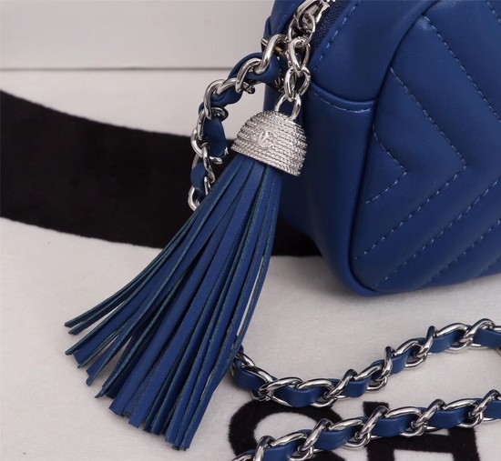 Chanel mini Sheepskin Leather cross-body bag 4669 blue