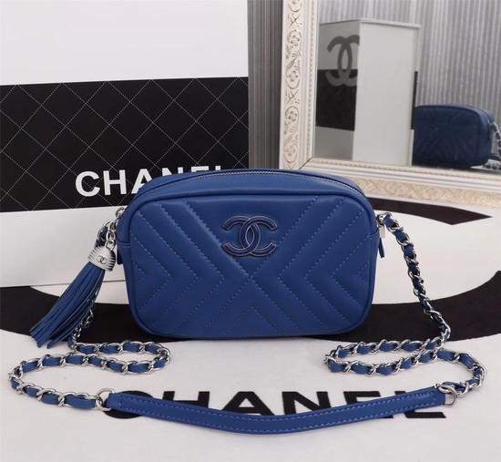 Chanel mini Sheepskin Leather cross-body bag 4669 blue