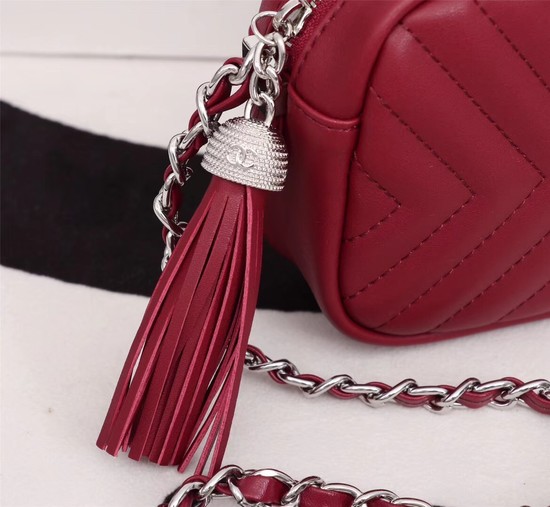 Chanel mini Sheepskin Leather cross-body bag 4669 red