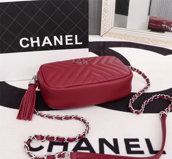 Chanel mini Sheepskin Leather cross-body bag 4669 red