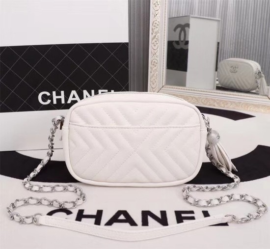 Chanel mini Sheepskin Leather cross-body bag 4669 white