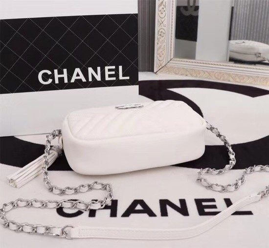 Chanel mini Sheepskin Leather cross-body bag 4669 white
