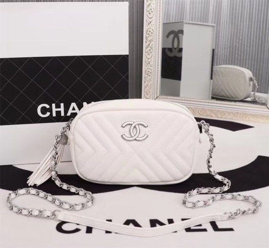 Chanel mini Sheepskin Leather cross-body bag 4669 white