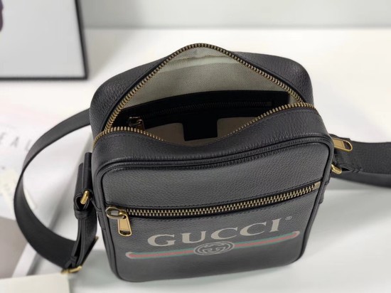 Gucci GG Calfskin Leather Messenger Bags 523691 black