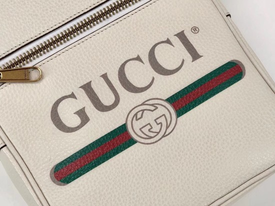 Gucci GG Calfskin Leather Messenger Bags 523691 white