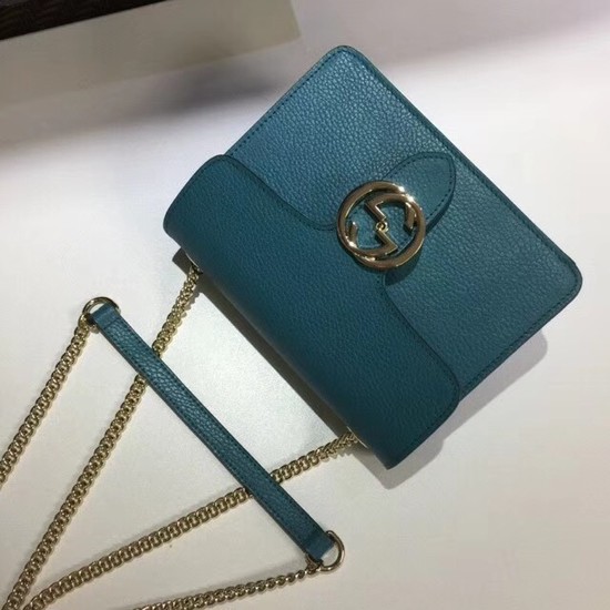 Gucci GG Cowhide top quality Shoulder Bag 510304 blue