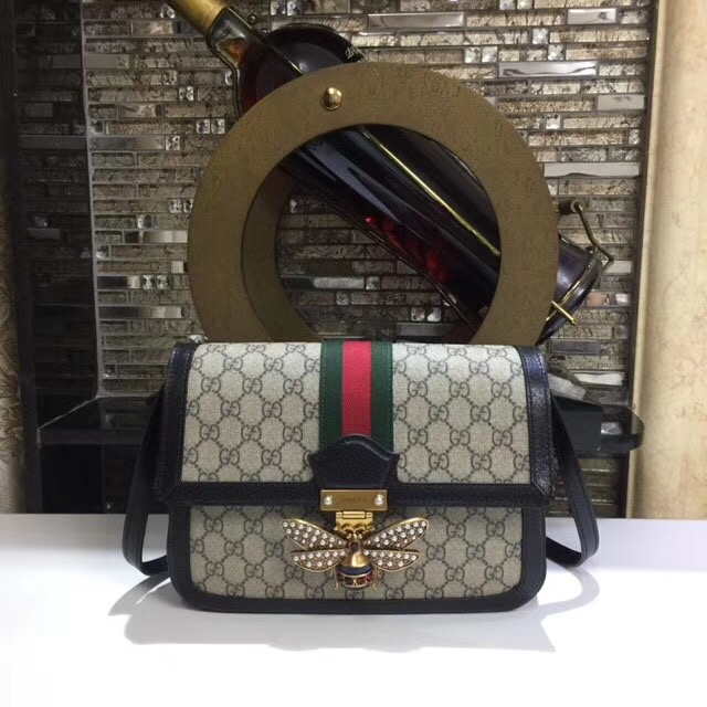 Gucci Queen Margaret GG Supreme medium shoulder bag 524356 black