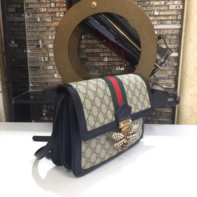 Gucci Queen Margaret GG Supreme medium shoulder bag 524356 black