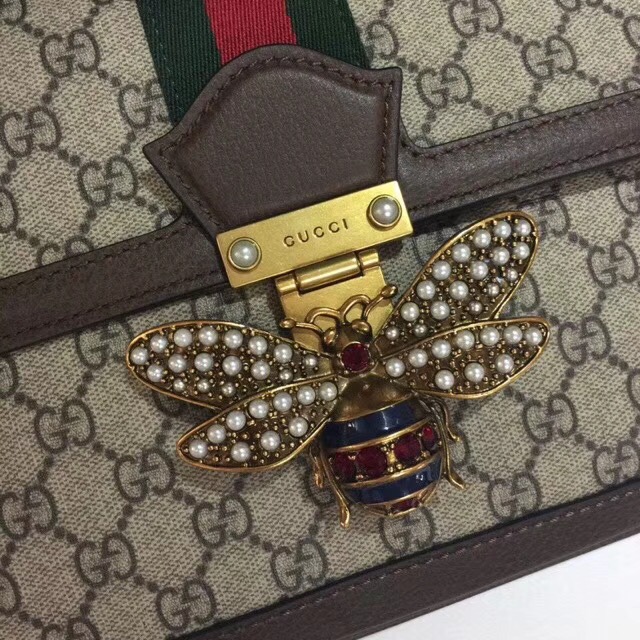 Gucci Queen Margaret GG Supreme medium shoulder bag 524356 brown