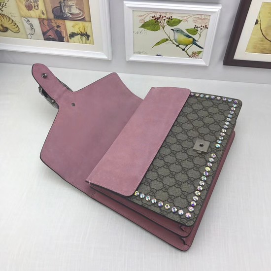 Gucci Dionysus GG medium crystal shoulder bag 403348 pink