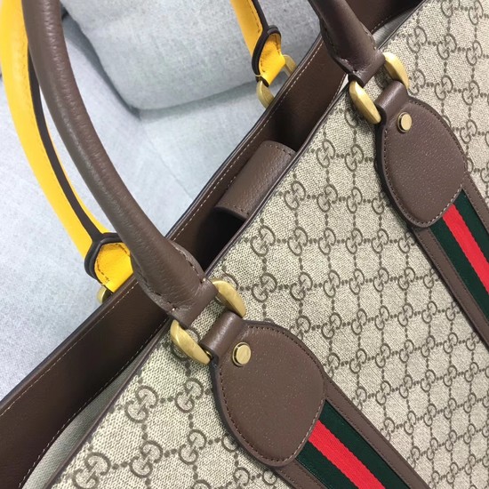 Gucci GG Supreme Canvas tote bag 473870 Yellow&brown