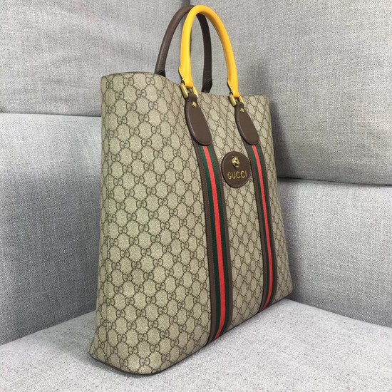 Gucci GG Supreme Canvas tote bag 473870 Yellow&brown