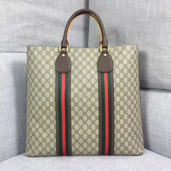 Gucci GG Supreme Canvas tote bag 473870 Yellow&brown