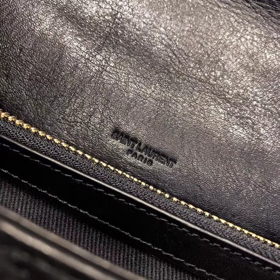 SAINT LAURENT Monogram College small quilted leather shoulder bag 5809 black