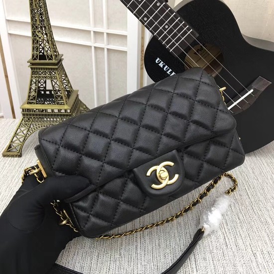 Chanel mini Sheepskin Leather cross-body bag 5698 black