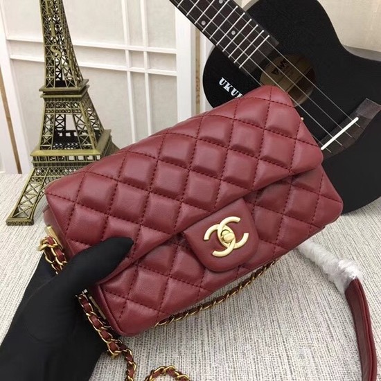 Chanel mini Sheepskin Leather cross-body bag 5698 red