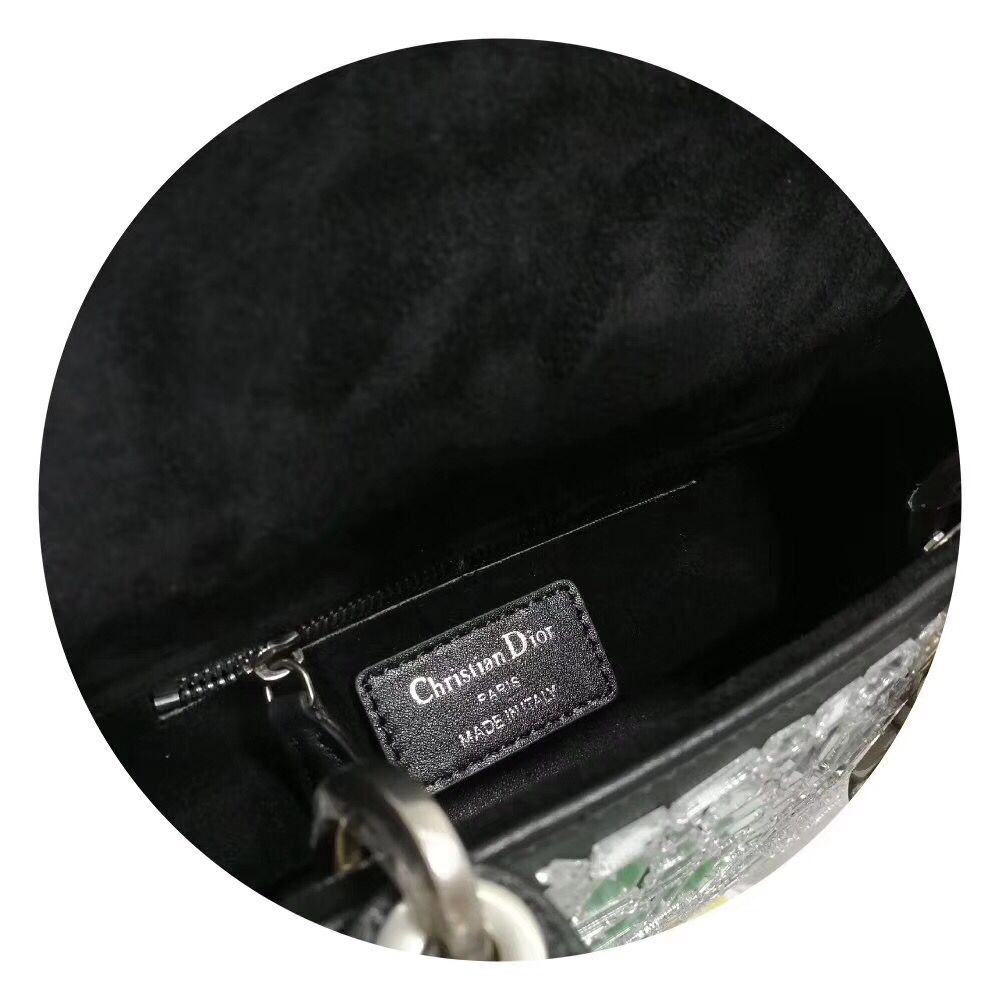 Dior Lady Dior Bag Original Sheeepskin Leather Bead CD3492 black
