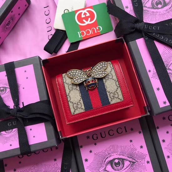 Gucci Queen Margaret GG card case 476072 red
