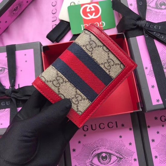 Gucci Queen Margaret GG card case 476072 red
