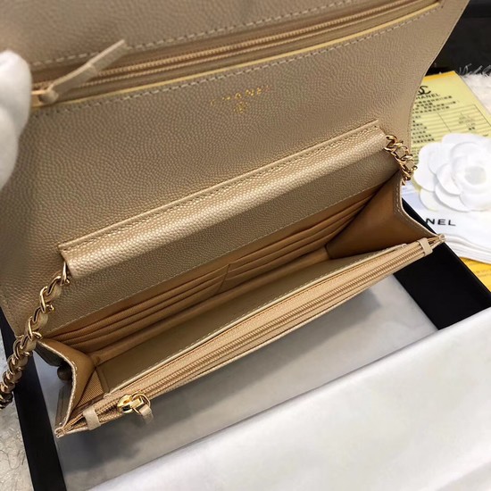 Chanel WOC Original Caviar Leather Flap cross-body bag V33814 Gold Gold chain