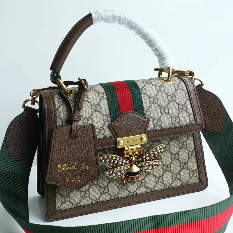 Gucci Queen Margaret GG small top handle bag 476541 brown