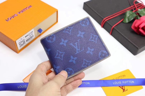 Louis Vuitton Split Monogram Canvas Wallet M62239 blue