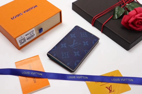 Louis Vuitton Monogram Ink Card Purse 62219 blue