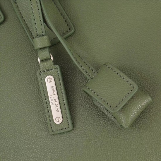 SAINT LAURENT Sac de Jour Slouch small grained leather 5711 green