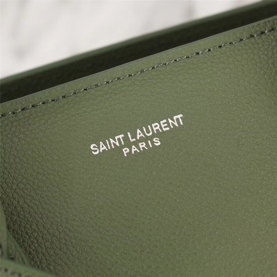 SAINT LAURENT Sac de Jour Slouch small grained leather 5711 green