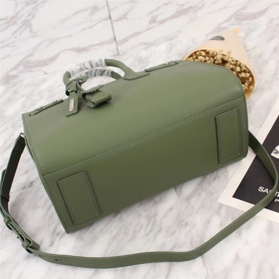 SAINT LAURENT Sac de Jour Slouch small grained leather 5711 green