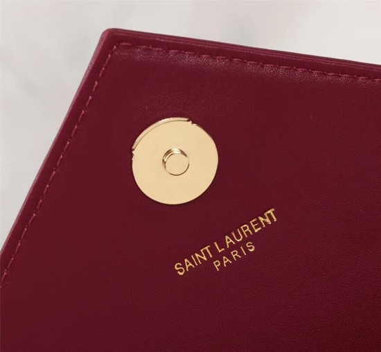 Saint Laurent small quilted leather satchel 26603 Burgendy