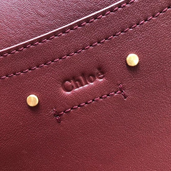 CHLOE Roy leather and suede small shoulder bag 20657 Plum purple