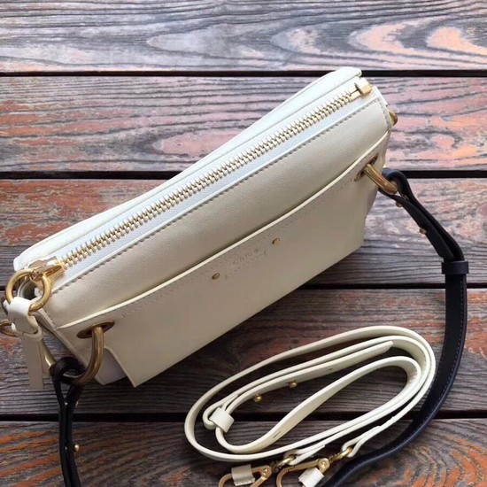 CHLOE Roy leather and suede small shoulder bag 20657 cream