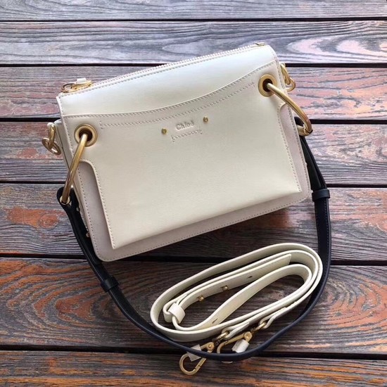 CHLOE Roy leather and suede small shoulder bag 20657 cream