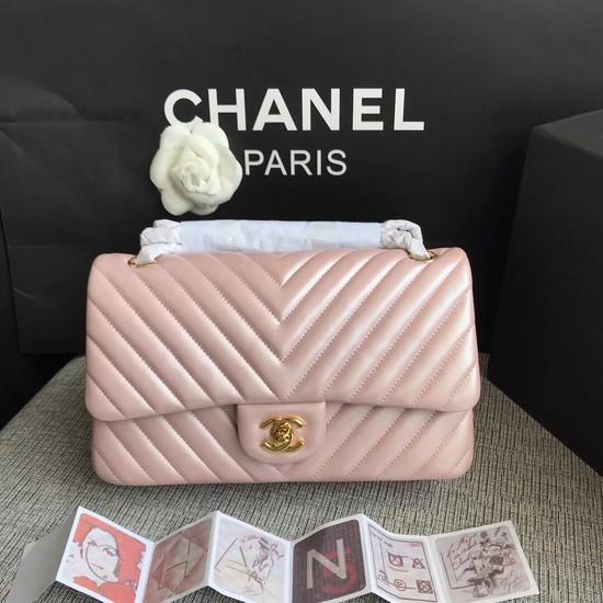 Chanel Classic original Sheepskin Leather Shoulder Bag 1112V pink gold chain