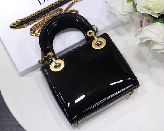 Dior calfskin Mini Lady bag M0598 black