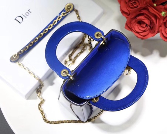 Dior calfskin Mini Lady bag M0598 blue