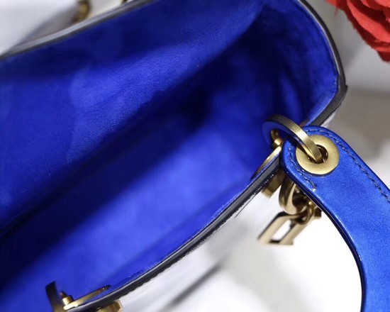 Dior calfskin Mini Lady bag M0598 blue