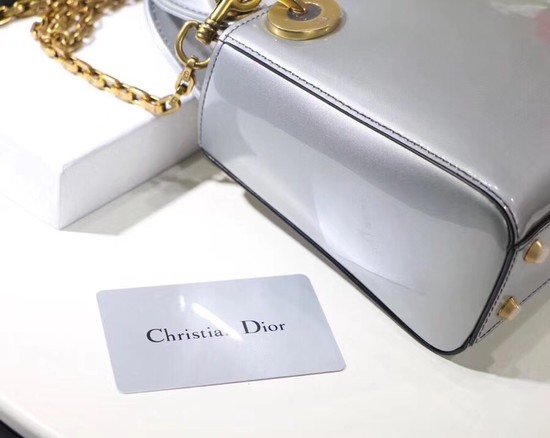 Dior calfskin Mini Lady bag M0598 silver