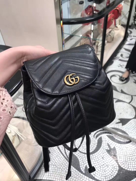 Gucci GG Marmont matelasse backpack 528129 Black