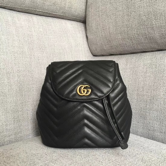 Gucci GG Marmont matelasse backpack 528129 Black