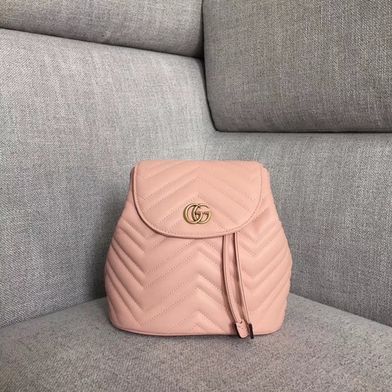 Gucci GG Marmont matelasse backpack 528129 Pink