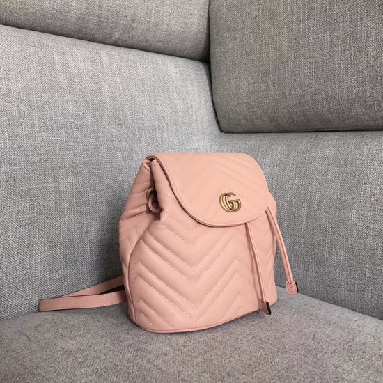 Gucci GG Marmont matelasse backpack 528129 Pink