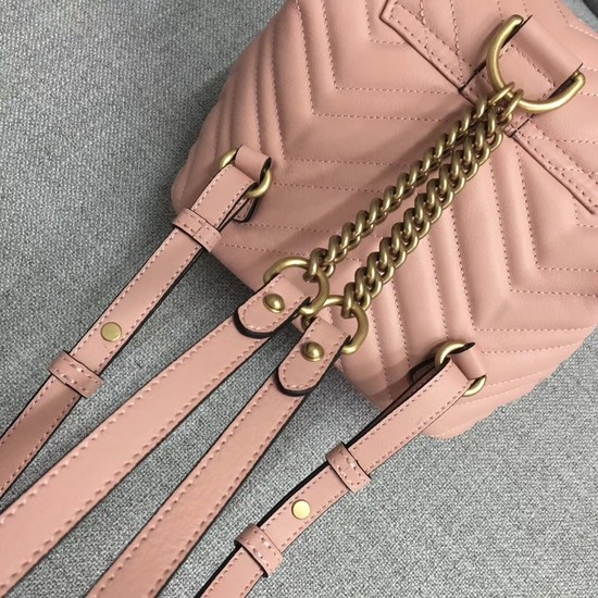 Gucci GG Marmont matelasse backpack 528129 Pink