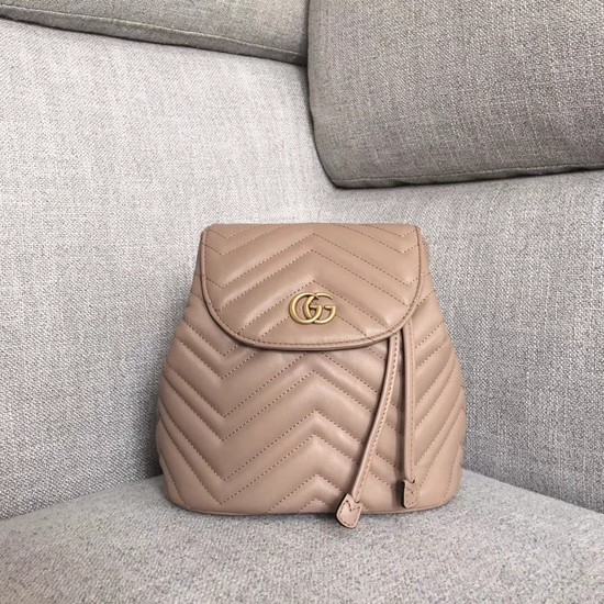 Gucci GG Marmont matelasse backpack 528129 apricot
