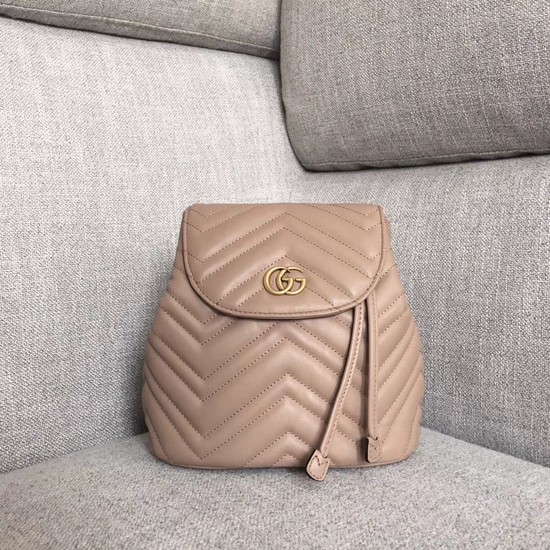 Gucci GG Marmont matelasse backpack 528129 apricot