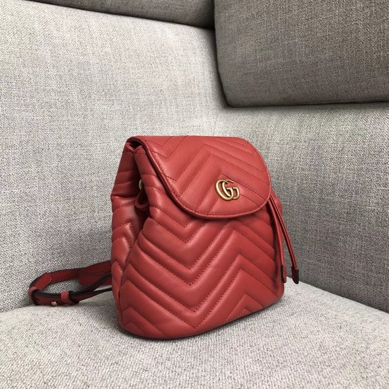Gucci GG Marmont matelasse backpack 528129 red