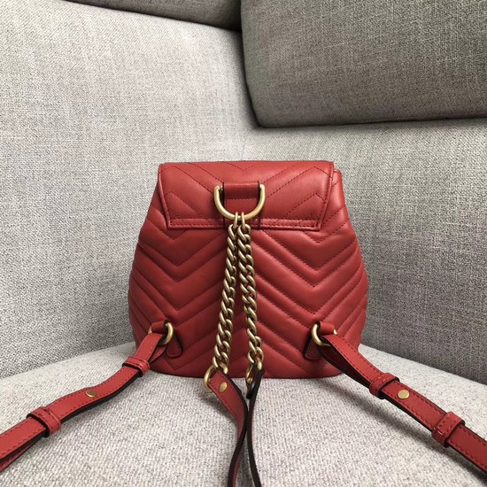 Gucci GG Marmont matelasse backpack 528129 red