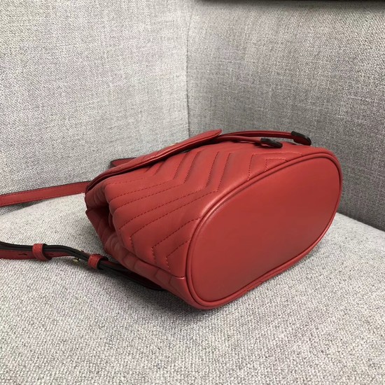 Gucci GG Marmont matelasse backpack 528129 red